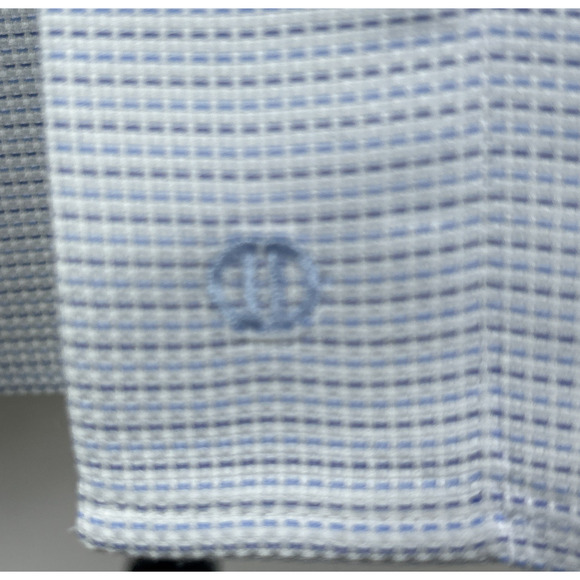David Donahue Horizontal Dress Shirt Button Up Long Sleeve Size 18 Trim - 34/35 - Picture 10 of 13
